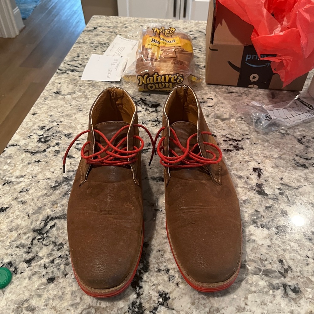 Men's Brown Suede Shoes with Red Soles🟠🔴🟠🔴🟠🔴🟠🔴🟠🔴🟠🔴🟠🔴🟠🔴🟠🥾🥾🥾🥾🥾🥾LAST DAY 4/30/26